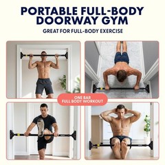 Squatz Doorway Pull Up Bar, Adjustable Door Frame Pull Up Bar with Level Mete…