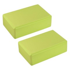 Yoga Block 9x6x3″ Light Weight EVA Foam for Beginners Yogis Pilates Green 2Pcs