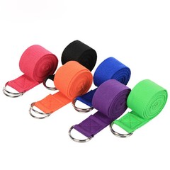 Sport Yoga Strap Durable Cotton Exercise Straps Adjustable D-Ring Buckle 180Cm