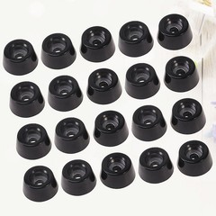 20Pcs Durable Silicone Chair Leg Covers Round Shape Table Feet Caps Black