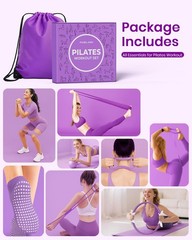 Fuelion Pilates Ring Set for Women, Home Workout Medium-Level2, Purple