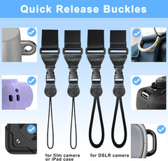 Shoulder Strap with Pad, 2 Sets of Quick Release Buckles, Adjustable between 39″