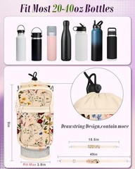 Water Bottle Holder Carrier Bag with Strap – Crossbody Sling for Walking with
