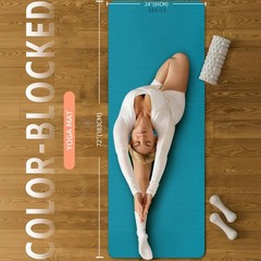 Yoga Mat Non Slip, Anti-Tear 1/4″ & 2/5″ Thick TPE Yoga Mats for and Men, a s…