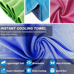 YQXCC Cooling Towels | 4 Pack Large, Dark Blue/Dark Gray/Rose Red/Green