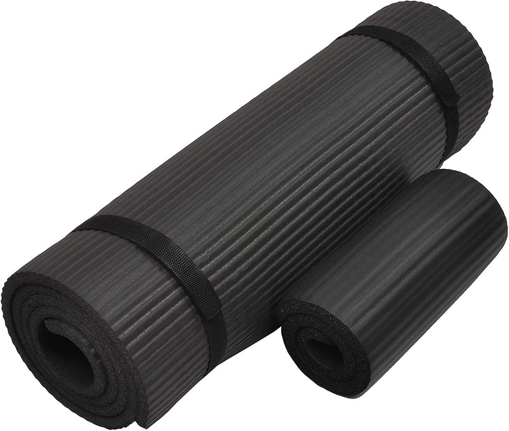 1/2 Inch Extra Thick High Density Yoga Mat and Knee Pad with Carry Strap