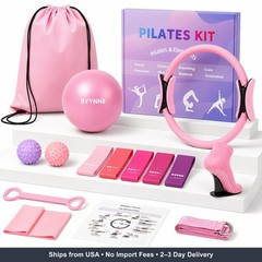 Home Pilates Kit for Women – 14 Pcs Pilates Equipment Set with Pilates Ring and