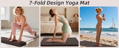 HAHE 7-Fold Design Extra Thick Yoga Mat 72″L x 24″W x 0.47″,TPE Fitness Exercise