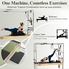Pilates Reformer Wooden Reformer Pilates Machine Cadillac Trapeze Table Sitting