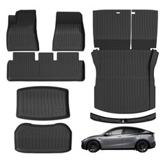 Floor Mats Trunk Mat for Tesla Model 3 Highland 2025 2024, All Weather TPE Fl…