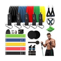 23 Pack Resistance Bands Set Workout Bands, 5 Stackable Exercis… FAST USA SHIP