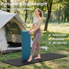 Foldable Yoga Excercise Mat 71″L x 24″W, Odourless Light Weight 75″Lx32″W Black