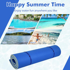 Floating Water Pad, 9/18 FT X 6 FT Water Foam Mat with Rolling Pillow, 3-Layer F