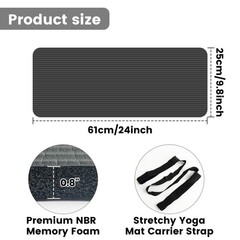 Yoga Knee Pad Cushion, 24 x 9.8 x 0.8 in Thick Mini Yoga Mat, Odor-Free NBR Work