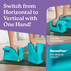 PRO Yoga Blocks | Ergonomic Yoga Block 2 Pack for Wrist Comfort and Support | EV