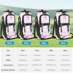 25/32/40oz Water Bottle Carrier Bag Pocket,Insulated Neoprene Adjustable