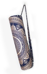 Blue GoldHand Block Yoga Mat Carrier Bag Hippie Mandala Cotton Bag With Shoulder
