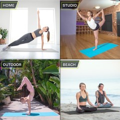 Classic Yoga Mat 1/8” (3mm) Thick, Extra Long 72-Inch Lightweight Fitness Mat…