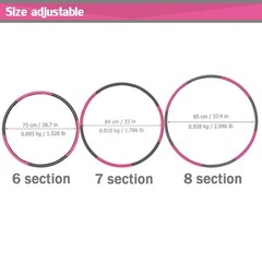 Fitness Exercise Weighted Hoop, Detachable and Size Adjustable Design, Lose W…