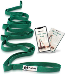 Stretching Strap – 10 Loops & Non-Elastic Yoga Strap – Perfect Home Workout Stre