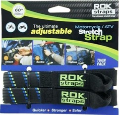 ROK Straps 10001 Adjustable Motorcycle/ATV Stretch Strap Tie-Downs, 60″