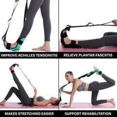 Yoga Leg Stretch Stretching Band Rehab Fitness Belt Foot Care Flexibility Strap