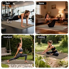 Gruper Thick Yoga Mat Non Slip, Large Size 72″ L 72 x 24 x 0.4 inches, Brown