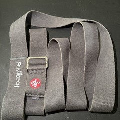 Manduka AligN Yoga Strap 8ft Thunder Grey Cotton Interlocking Buckle