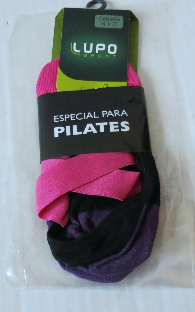 LUPO NWT Women’s No Slip Cross Over Strap Pilates Sock SIZE SMALL (U)