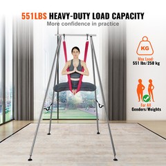 VEVOR 10ft Yoga Swing Stand Hammock Aerial Silk Kit 551 lbs Load Yoga Frame Red