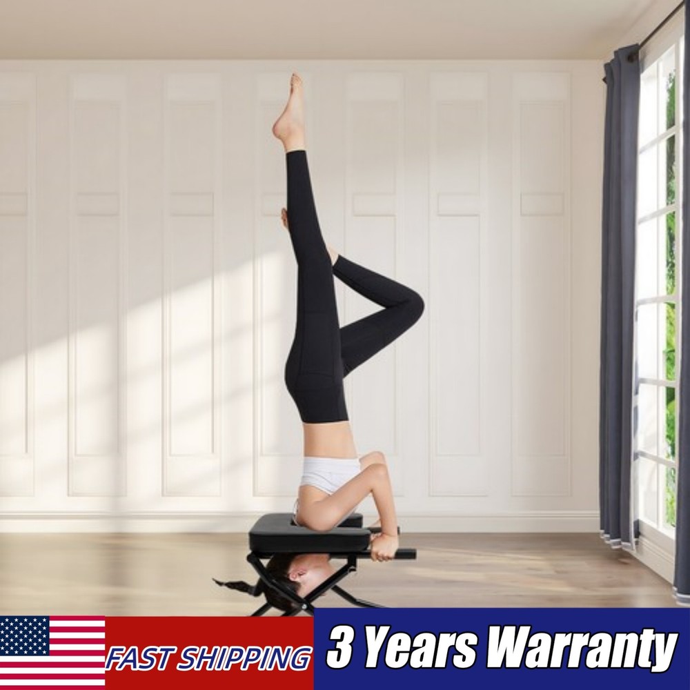 Yoga Inversion Chair Headstand Bench Foldable Strength Training Fitness Chair