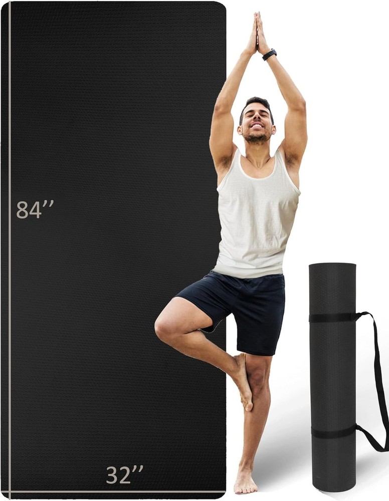 Extra Long & Wide Thick Yoga Mat for Tall Men & Women, 84” x 32” x 7mm Over…