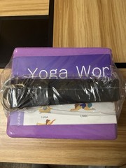 Timberbrother Yoga Blocks Set Purple Non-Slip Foam w/ Strap NEW