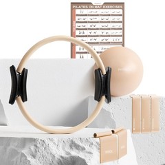 Pilates Ring Set, Magic Ring with 1x Core Ball, 3X Resistant Loop and 2X Flex…