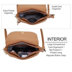 Small Crossbody Bags for Women Trendy Flap Saddle Purses with Tassel Light Tan