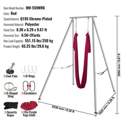 Aerial Yoga Frame and Yoga Hammock, 9.67 Ft. Height Professional Yoga Swing Stan
