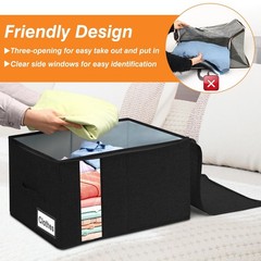 60L Comforter Storage Bag, Sturdy Construction Blanket Storage Bin w/Durable …