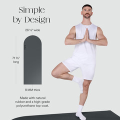 Yoga Mat for Home Gym – Non Slip Exercise Mat for Home Workout, Stretching, Pila