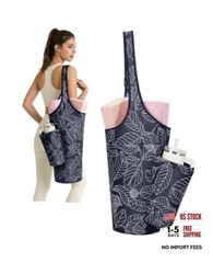 Yoga Mat Bag for Women with Drawstring Pocket & Inner Pocket, Large Navy blue
