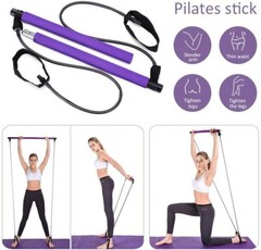 Pilates Bar Kit,Exercise Resistance Band Yoga Portable Pilates Stick Muscle