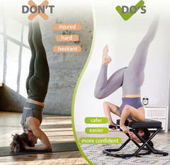 Foldable Yoga Headstand Bench, Yoga Inversion Chair, Headstand Trainer for Relie
