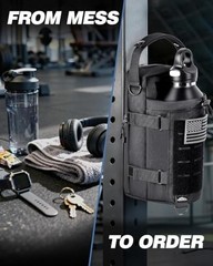 Magnetic Gym Bag for Men – Water Bottle Carrier Holder Bag with Tactical Black
