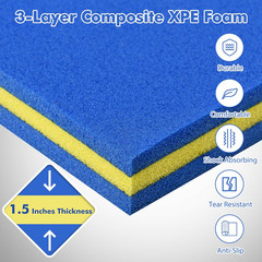 Floating Water Pad, 9/18 FT X 6 FT Water Foam Mat with Rolling Pillow, 3-Layer F