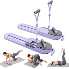 Multifunctional Pilates Reformer with Reps,Kcal & Timer Display,Resistance Bands