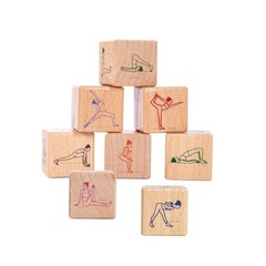 IS Gift – Wooden Yoga 8pc Dice Set – 48 Different Poses