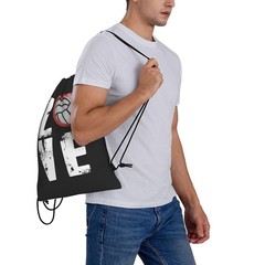Love Volleyball Unisex Drawstring Backpack Bag Sport Gym Travel Swim Sackpack