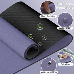 Non-slip TPE Yoga Mat for Women & Men,72″x24″ Double-Sided Workout Mat for Ho…