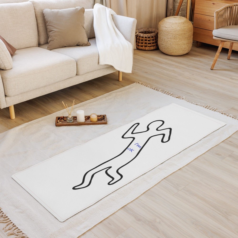 I’m OK, Humorous Funny Chalk Outline Yoga Workout mat