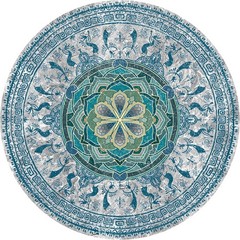 Large Round Yoga Mat 4.6’ x 3.5mm for Exercise Premium Extra Thick, Ultra Com…