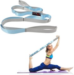Durable Non-Elastic Stretch Strap for Physical Therapy and Yoga, 10 Loops Stretc